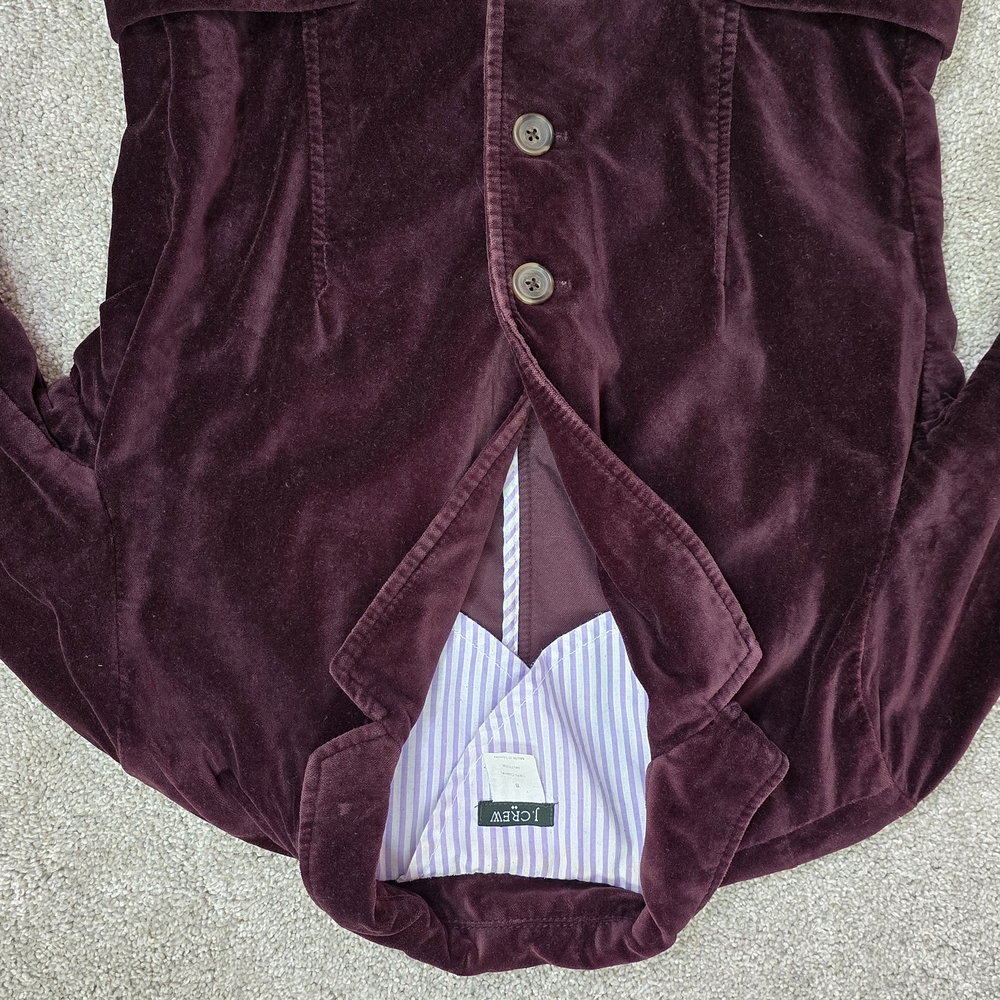 J. Crew Purple Burgundy Velvet Blazer Y2K Goth 4 - Picture 8 of 15